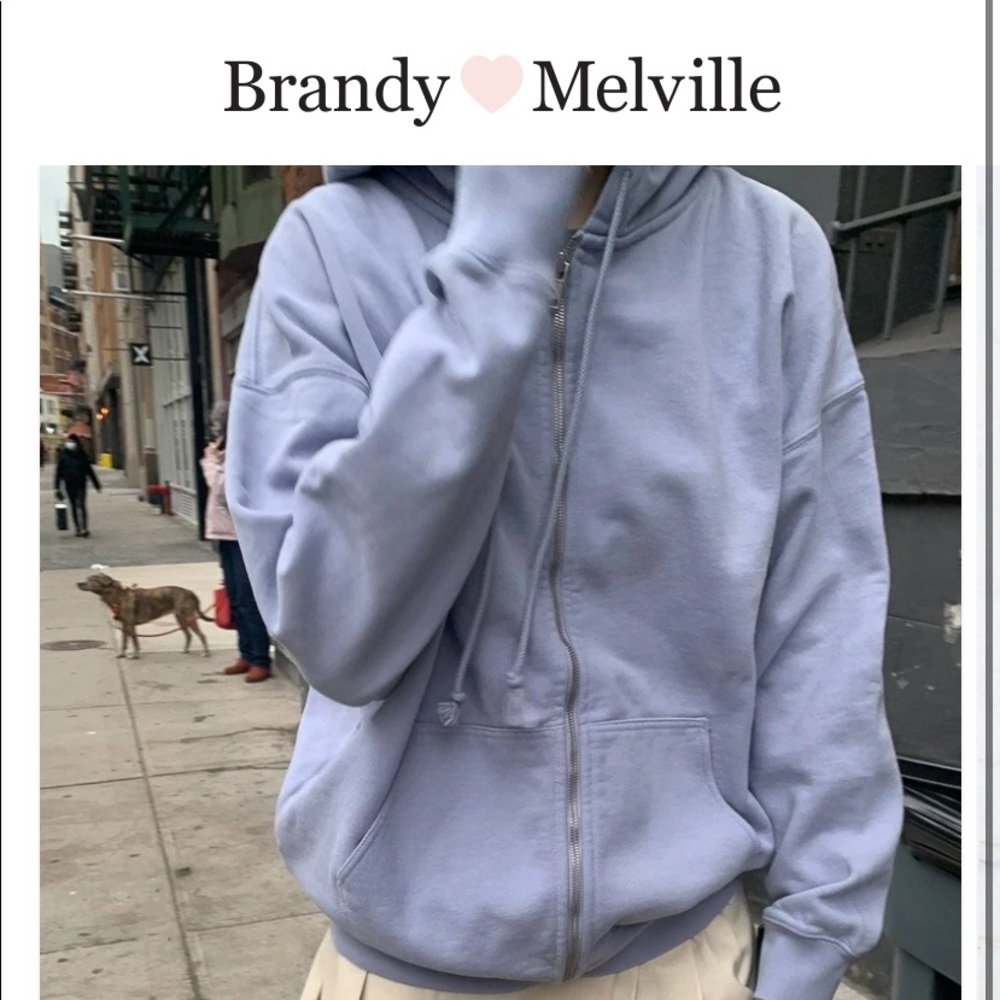 BRANDY MELVILLE CHRISTY LIGHT BLUE HOODIE (OVERSIZED FIT)